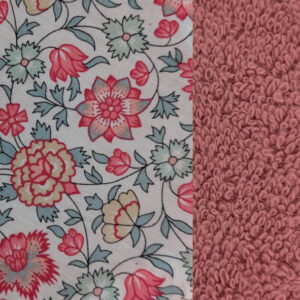 Fleurs slaves - Eponge coton framboise